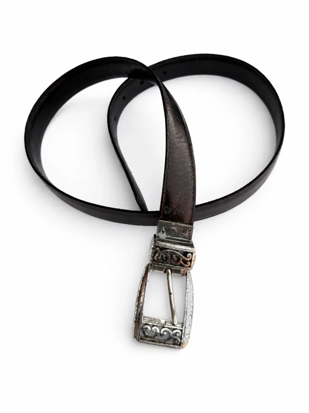 Brighton Belt Reversible Black Brown Silver hardware